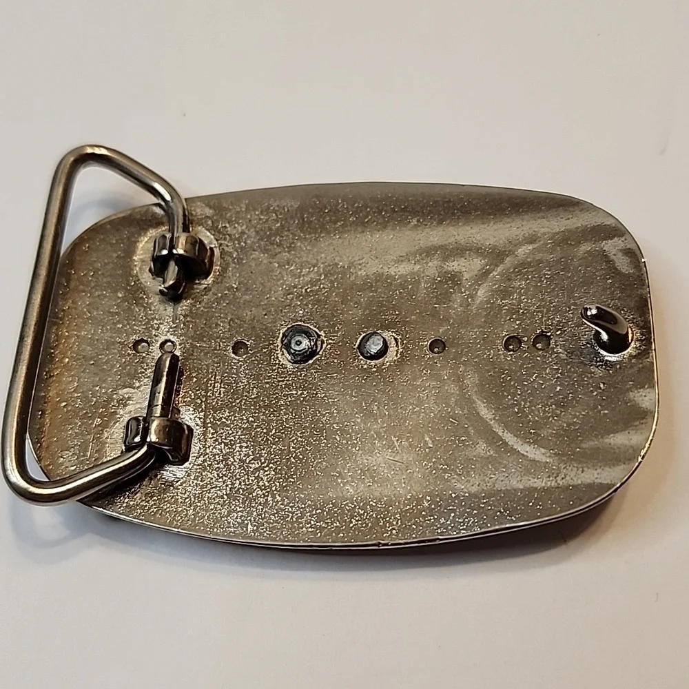 Silver Western Longhorn Belt Buckle - Men Accessories HOOK 'EM HORNS TEXAS 3D